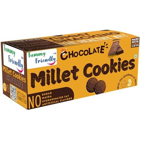 Tummyfriendly Foods Coconut Millet Cookies For Kids Adults. Millet Biscuits, Ragi And Jaggery. Healthy Snacks For Kids Babies 1 Year Old. Gift The Best Healthy Cookies - 75 Grams (Cookieschoco75)