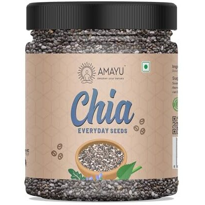 Amayu Raw Chia Seeds 200 Gm | Healthy Snacks For Weight Loss | Seeds For Eating | Rich In Calcium, Protein & Omega 3 | Chia Seed