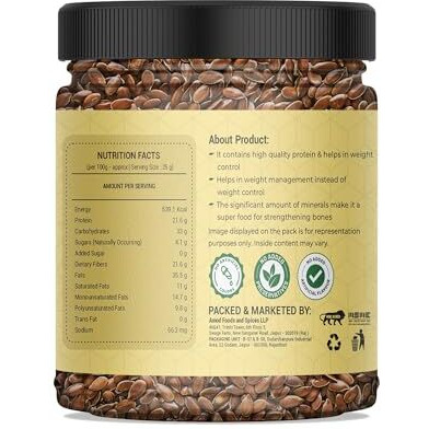 Amayu Flax Seeds 200G - Flax Seeds For Weight Loss | Raw Seeds For Eating | Source Of Iron & Fibre | Rich In Protein | Alsi Seeds