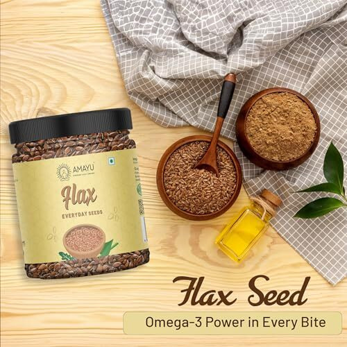 Amayu Flax Seeds 200G - Flax Seeds For Weight Loss | Raw Seeds For Eating | Source Of Iron & Fibre | Rich In Protein | Alsi Seeds
