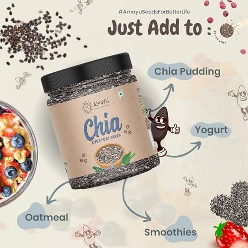 Amayu Healthy Raw Seeds Combo Pack | Chia Seeds, Pumpkin Seeds, Flax Seeds, Sunflower Seeds (200 Gm X 4) Immunity Booster | Healthy Snacks | Diet Food | Seeds For Eating (Pack Of 4)