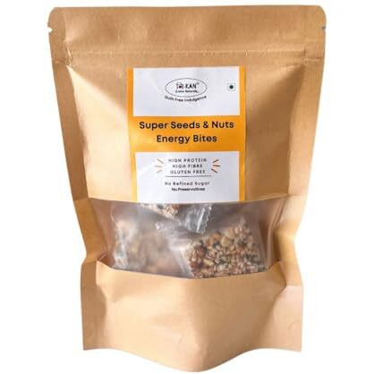 Nihkan Superseeds & Nuts Energy Bites | Sugar-Free Energy Bars, Preservatives Free, High Protein Energy Bar | Made With Seeds, Nuts & Honey | Gluten Free Super Food Crunchy Chikki | 14 G X 7 Bites