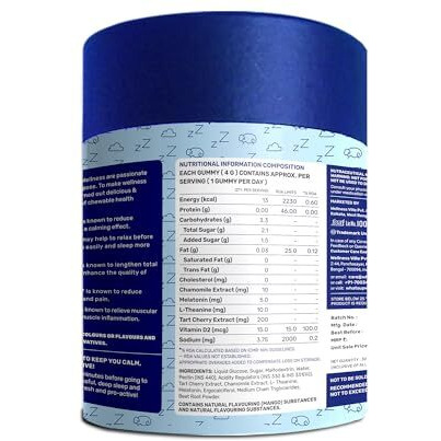 What's Up Wellness Melatonin 5 Mg Sleep Gummies|Tart Cherry And Chamomile Extracts For Muscle Recovery & Nerve Relaxation|Helps You Sleep Soundly | 7 Gummies