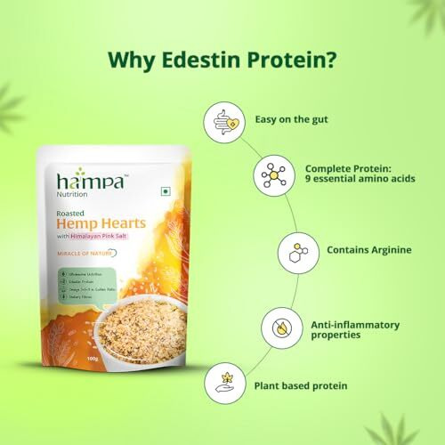 Hampa Hemp Hearts | Hemp Seeds | Essential Edestin Protein, Good Fats - Omega - 3, 6 And 9 In A Golden Ratio, Dietary Fibres | Nutrition Powerhouse With Wholesome Benefits | Miracle Of Nature (100, Himalayan Pink Salt)