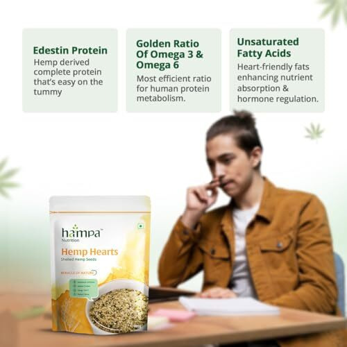 Hampa Hemp Hearts 200G | Himalayan Shelled Hemp Seeds | Essential Edestin Protein, Good Fats- Omega - 3, 6 And 9 In A Golden Ratio, Dietary Fibres | Nutrition Powerhouse With Wholesome Benefits | Miracle Of Nature
