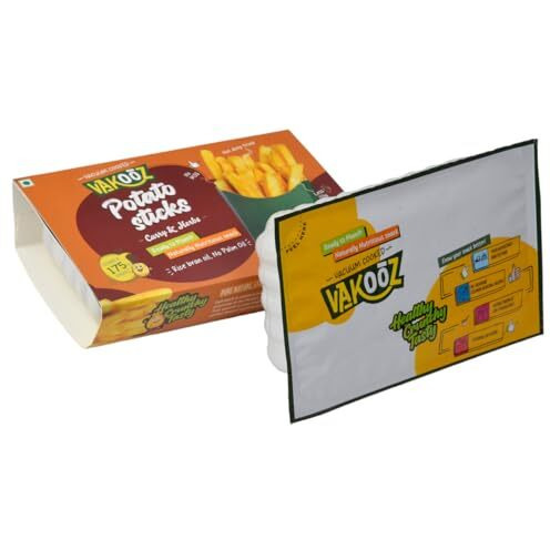 Vakooz Vacuum Cooked Potato Sticks, Curry & Herbs Flavor, 180G (Pack Of 4-45G Each) | Vacuum Fried Potato Fingers | Low Fat, No Palm Oil, No Preservatives | Healthy Snack