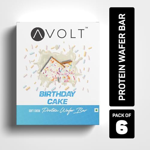 Avolt Birthday Cake Protein Wafer Bar, Guilt Free, High Protein Bars For Fitness & Immunity Booster- Pack Of 6