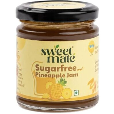 Sweetmate 100% Pure And Natural Sugar Free Pineapple Jam - (220G) | Stevia Added With Real Fruits | 100% Natural | Diabetic And Keto Friendly Sweetened Naturally | Tastes Delicious