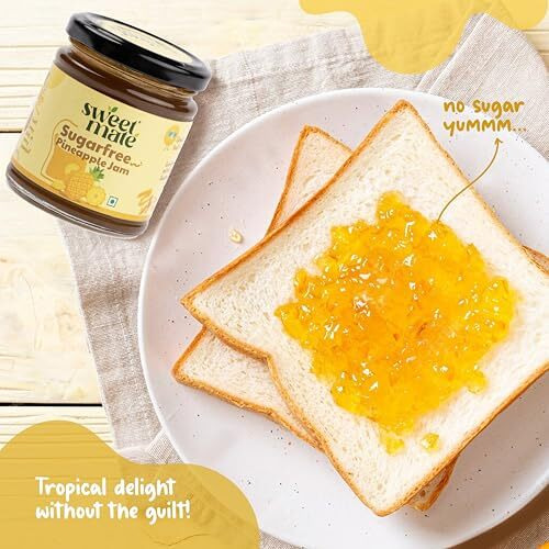 Sweetmate 100% Pure And Natural Sugar Free Pineapple Jam - (220G) | Stevia Added With Real Fruits | 100% Natural | Diabetic And Keto Friendly Sweetened Naturally | Tastes Delicious