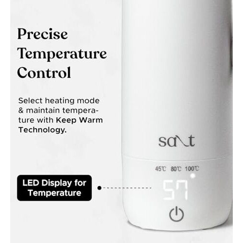 Salt Steamcarry Pro Portable Electric Kettle | 300 Watts With Multiple Heating Modes | Stainless Steel 304 | Auto Shut Off & Boil Dry Protection | Dual Layer Cool Touch Surface, 400Ml