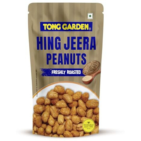 Tong Garden 65G Hing Jeera Peanuts | Crunchy & Roasted | Spicy Masala Peanuts With Asafoetida & Cumin | Protein-Packed Healthy Snack - (Pack Of 6)
