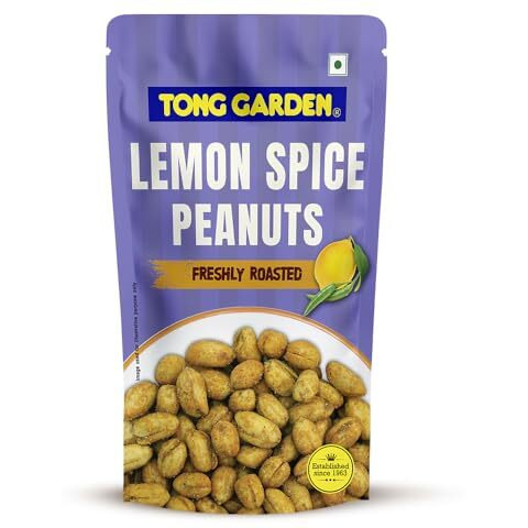 Tong Garden 65G Lemon Spice Peanuts | Bold & Crunchy Snack With Garlic, Chili, And Zesty Lemon Flavor | Healthy & Perfect Snack For Any Time - (Pack Of 6)