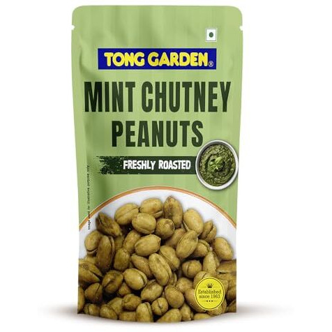 Tong Garden 65G Mint Chutney Peanuts | Crunchy & Roasted | Spicy Mint Chutney Flavor | Protein-Packed Healthy Snack - (Pack Of 6)