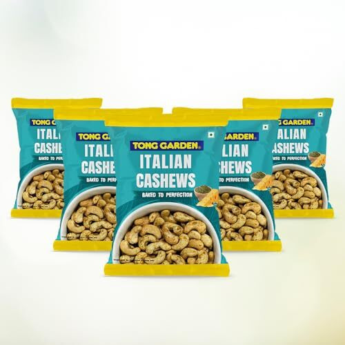 Tong Garden 30G Italian Cashews | Savory Roasted Cashews With Onion, Garlic & Cheese | High-Protein, Nutrient-Rich Snack | Perfect Snack For Every Occasion  (Pack Of 5)