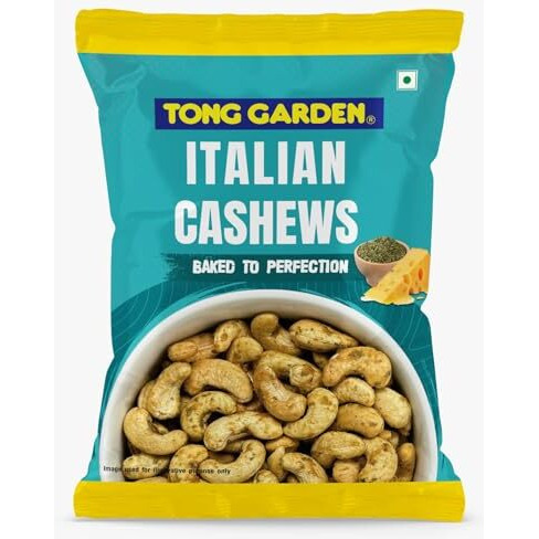 Tong Garden 30G Italian Cashews | Savory Roasted Cashews With Onion, Garlic & Cheese | High-Protein, Nutrient-Rich Snack | Perfect Snack For Every Occasion  (Pack Of 5)