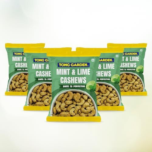 Tong Garden 30G Mint & Lime Cashew Nuts | Crunchy & Flavored Snack | Protein-Rich Healthy Nuts | Perfect For Snacking & Parties - (Pack Of 5)