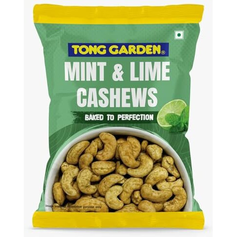 Tong Garden 30G Mint & Lime Cashew Nuts | Crunchy & Flavored Snack | Protein-Rich Healthy Nuts | Perfect For Snacking & Parties - (Pack Of 5)