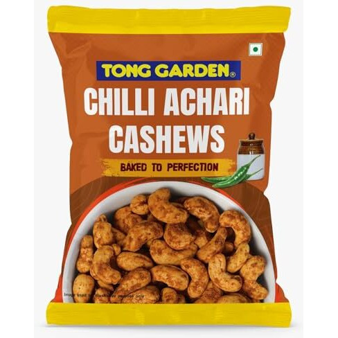 Tong Garden 30G Chilli Achari Cashews | Spicy & Tangy Cashews With Bold Seasoning | Protein-Rich Healthy Nuts | Perfect For Snacking & Parties - (Pack Of 5)