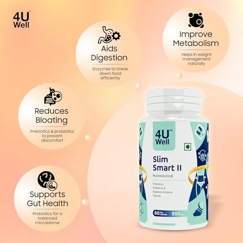 4Uwell Slim Smart Ii 500Mg | Prebiotics & Probiotics For Gut Health | 60 Capsules