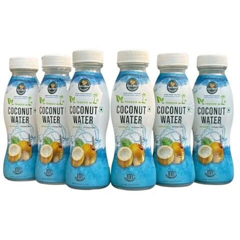 Satvik Aahar Yellow Tender Coconut Water From Pollachi | Enriched With Electrolytes & Anti-Oxidants | Pure & Refreshing Nariyal Pani | No Added Sugar, Preservative & Flavour- 200Ml (Pack Of 6)