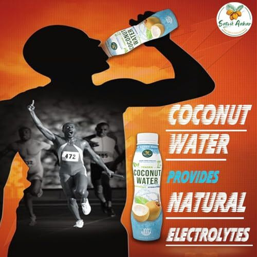 Satvik Aahar Yellow Tender Coconut Water From Pollachi | Enriched With Electrolytes & Anti-Oxidants | Pure & Refreshing Nariyal Pani | No Added Sugar, Preservative & Flavour- 200Ml (Pack Of 6)