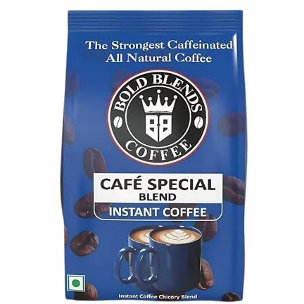 Bold Blends Cafe Special Blend 1 Kg Instant Coffee Powder | Strongest Caffeinated Coffee | (5 * 200G) Bag | Medium Roast | Premium Blend Of Arabica & Robusta To Energize Yourself