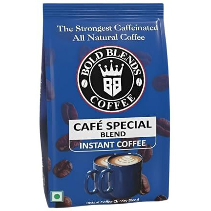Bold Blends Cafe Special Blend 1 Kg Instant Coffee Powder | Strongest Caffeinated Coffee | (5 * 200G) Bag | Medium Roast | Premium Blend Of Arabica & Robusta To Energize Yourself