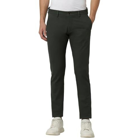 Peter England Men's Skinny Mid Rise Pants (Pctfsskb275406_Size(82) Light Blue
