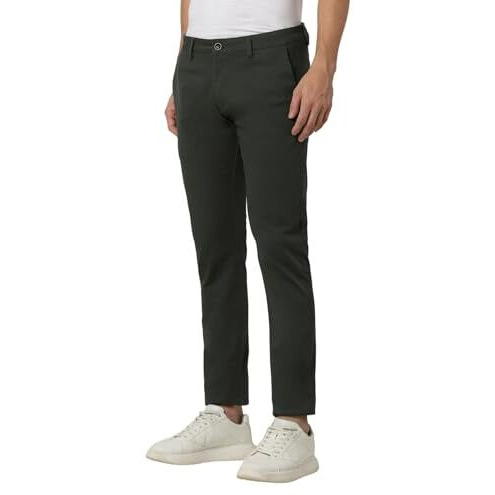 Peter England Men's Skinny Mid Rise Pants (Pctfsskb275406_Size(82) Light Blue
