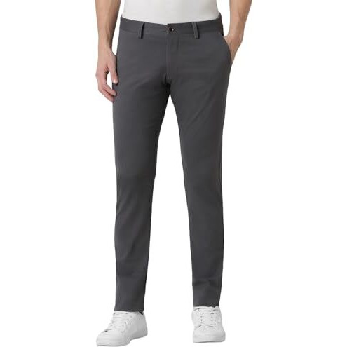Peter England Men's Skinny Mid Rise 'Mid Rise Pants (Pctfsskbg93807_Size(76) Grey