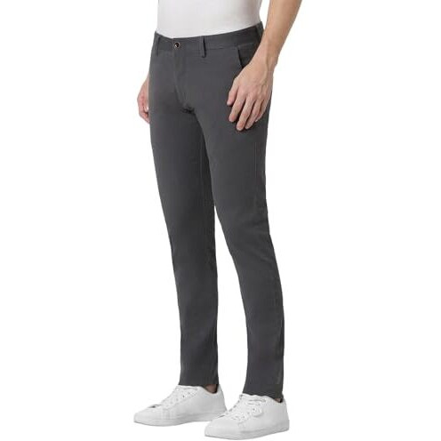 Peter England Men's Skinny Mid Rise 'Mid Rise Pants (Pctfsskbg93807_Size(76) Grey