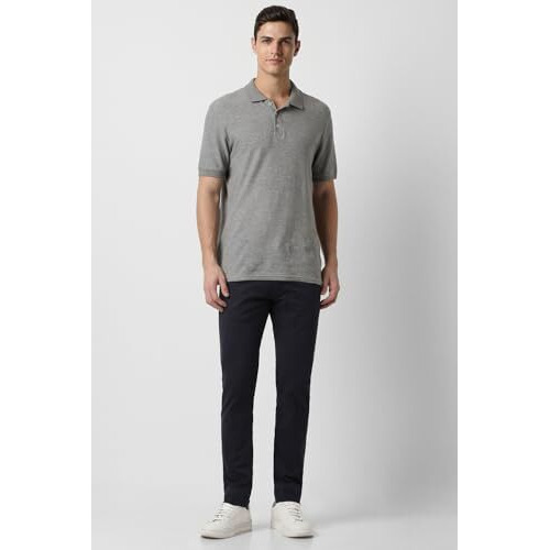 Peter England Men's Super Skinny Mid Rise Casual Pants (Pctfsskf801056_Black, 32