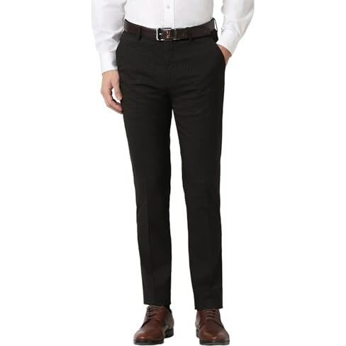 Peter England Men's Mid Rise Slim Pants (Petfwnspl63904_Chocolate, Brown, 34
