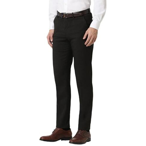 Peter England Men's Mid Rise Slim Pants (Petfwnspl63904_Chocolate, Brown, 34