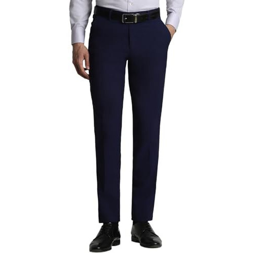 Peter England Men's Slim Pants (Petfwnspa95297_Medium Blue