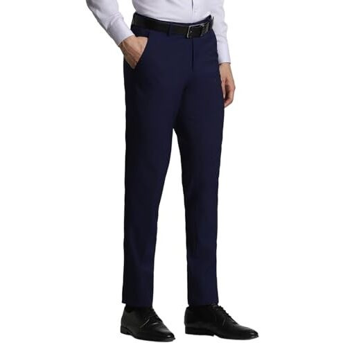 Peter England Men's Slim Pants (Petfwnspa95297_Medium Blue