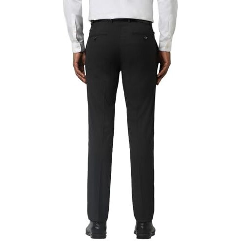 Peter England Men's Slim Work Utility Pants (Petfwnspy25057_Black