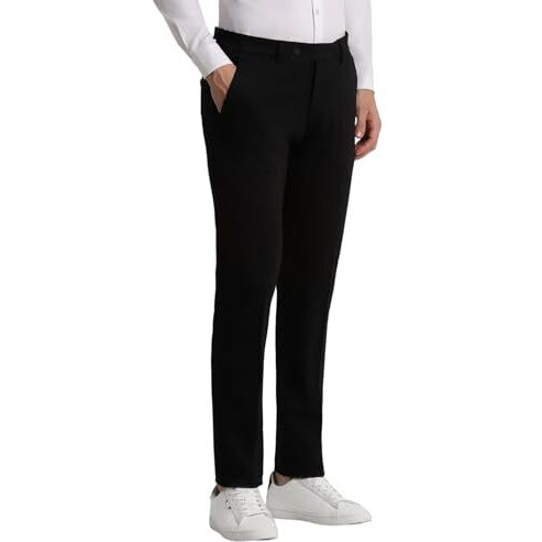 Peter England Men's Slim Work Utility Pants (Pxtfpssp009574_Size(86) Black