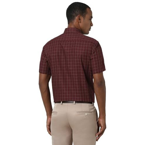 Peter England Men's Regular Fit Shirt (Peshonupm22107_Maroon