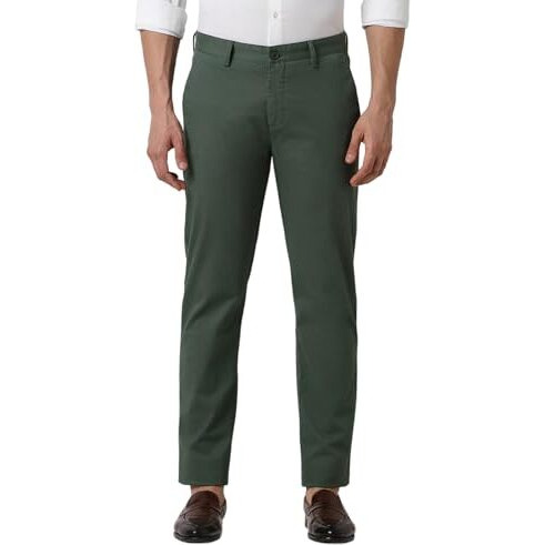 Peter England Men's Slim Casual Pants (Pctflssfo93938_Size(82) Olive