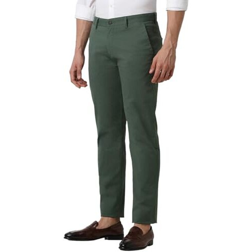 Peter England Men's Slim Casual Pants (Pctflssfo93938_Size(82) Olive
