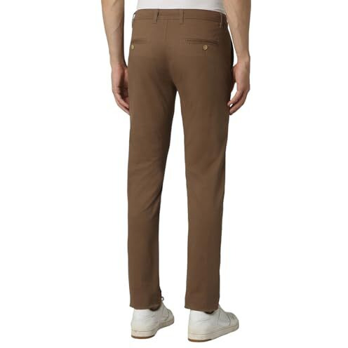 Peter England Men's Slim Casual Pants (Pctflssfb18209_Size(86) Brown