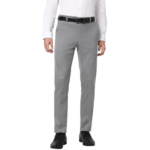 Peter England Men's Slim Work Utility Pants (Petfwnsf900019_Grey