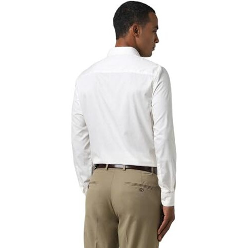 Peter England Men's Slim Fit Shirt (Pesfwslbw92711_White