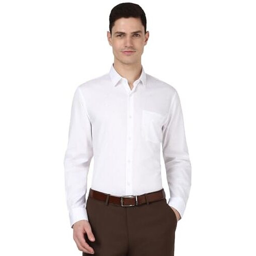 Peter England Men's Slim Fit Shirt (Pesfwslb345607_White