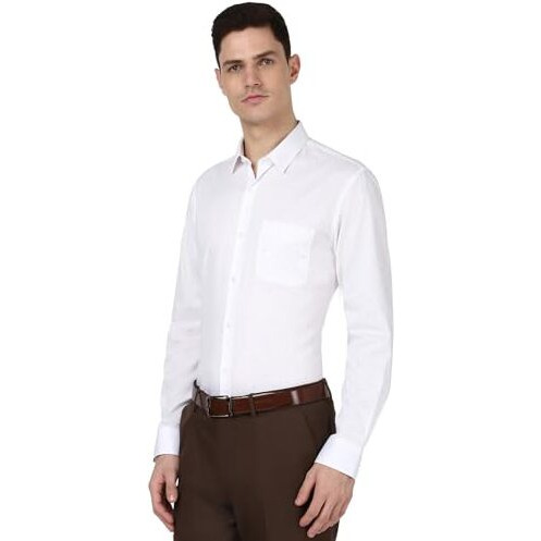 Peter England Men's Slim Fit Shirt (Pesfwslb345607_White