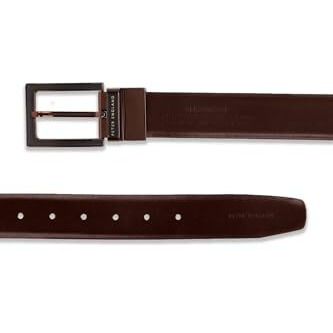 Peter England Men Brown Textured Leather Belt