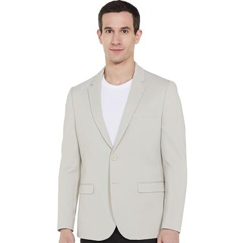 Peter England Men's Single Breasted Blazer Pibzwnsfx33293_Beige