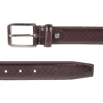 Peter England Men Brown Print Leather Belt