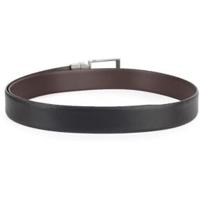Peter England Men Black Textured Leather Belt